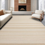 Ultra Soft Area Rug, Non Slip, Stain Resistant, Washable Area Rugs for Living Room, Bedroom, Sophisticated Minimalist Patterned Runner(Beige)