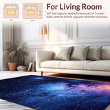 Ultra Soft Area Rug, Non Slip, Stain Resistant, Washable Area Rugs for Living Room, Bedroom, Ethereal Skyward Color Symphony(Blue)