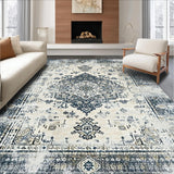 Ultra Soft Area Rug, Non Slip, Stain Resistant, Washable Area Rugs for Living Room, Bedroom, Cozy Earthy Toned Floral Design(Gray)