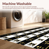 Ultra Soft Area Rug, Non Slip, Stain Resistant, Washable Area Rugs for Living Room, Bedroom, Whimsical Cat Silhouette Accent(Black)