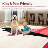 Ultra Soft Area Rug, Non Slip, Stain Resistant, Washable Area Rugs for Living Room, Bedroom, Playful Textured Body Form Decor(Orange)