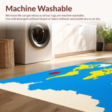 Ultra Soft Area Rug, Non Slip, Stain Resistant, Washable Area Rugs for Living Room, Bedroom, Fun Geometric Number Theme(Blue)