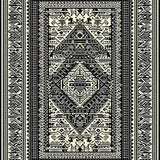Ultra Soft Area Rug, Non Slip, Stain Resistant, Washable Area Rugs for Living Room, Bedroom, Vibrant Geometric Folk Art(Black)