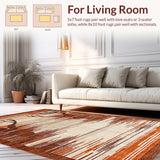 Ultra Soft Area Rug, Non Slip, Stain Resistant, Washable Area Rugs for Living Room, Bedroom, Cozy Woodland Inspired Design Element(Brown)