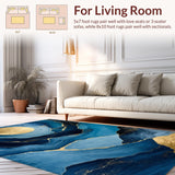 Ultra Soft Area Rug, Non Slip, Stain Resistant, Washable Area Rugs for Living Room, Bedroom, Luxurious Textured Blue Gradient(Blue)