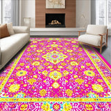 Ultra Soft Area Rug, Non Slip, Stain Resistant, Washable Area Rugs for Living Room, Bedroom, Rustic Vintage Patterned Accent(Pink)