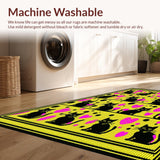 Ultra Soft Area Rug, Non Slip, Stain Resistant, Washable Area Rugs for Living Room, Bedroom, Cute Cartoon Cat Pattern Aesthetic(Black)