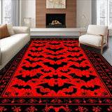 Ultra Soft Area Rug, Non Slip, Stain Resistant, Washable Area Rugs for Living Room, Bedroom, Red and Black Halloween Aesthetic(Red)