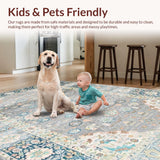 Ultra Soft Area Rug, Non Slip, Stain Resistant, Washable Area Rugs for Living Room, Bedroom, Timeless Earthy Floral Composition(Gray)