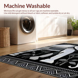 Ultra Soft Area Rug, Non Slip, Stain Resistant, Washable Area Rugs for Living Room, Bedroom, Transitional Textured Animal Graphic Design(Black)