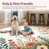 Ultra Soft Area Rug, Non Slip, Stain Resistant, Washable Area Rugs for Living Room, Bedroom, Elegant Soft Abstract Jungle Theme(Brown)