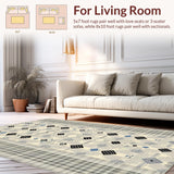 Ultra Soft Area Rug, Non Slip, Stain Resistant, Washable Area Rugs for Living Room, Bedroom, Artful Lattice Inspired Visual Harmony(Beige)