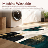Ultra Soft Area Rug, Non Slip, Stain Resistant, Washable Area Rugs for Living Room, Bedroom, Abstract Beige & Black Area(Gray)