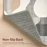 Ultra Soft Area Rug, Non Slip, Stain Resistant, Washable Area Rugs for Living Room, Bedroom, Serene Minimalist Creamy Wavy Design(Gray)