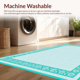 Ultra Soft Area Rug, Non Slip, Stain Resistant, Washable Area Rugs for Living Room, Bedroom, Refreshing Coastal Trellis Layout(White)