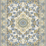 Ultra Soft Area Rug, Non Slip, Stain Resistant, Washable Area Rugs for Living Room, Bedroom, Vibrant Abstract Diamond Arrangement(Gold)