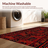 Ultra Soft Area Rug, Non Slip, Stain Resistant, Washable Area Rugs for Living Room, Bedroom, Chic Monochrome Lattice Arrangement(Black)