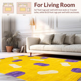 Ultra Soft Area Rug, Non Slip, Stain Resistant, Washable Area Rugs for Living Room, Bedroom, Eclectic Soft Shaggy Visual(Yellow)