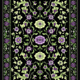 Ultra Soft Area Rug, Non Slip, Stain Resistant, Washable Area Rugs for Living Room, Bedroom, Charming Black Floral Elegance(Black)