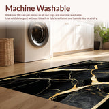 Ultra Soft Area Rug, Non Slip, Stain Resistant, Washable Area Rugs for Living Room, Bedroom, Dynamic Modern Geometric Blend(Black)