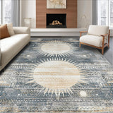 Ultra Soft Area Rug, Non Slip, Stain Resistant, Washable Area Rugs for Living Room, Bedroom, Rustic Mystic Tidal Patterns(Blue)