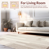 Ultra Soft Area Rug, Non Slip, Stain Resistant, Washable Area Rugs for Living Room, Bedroom, Textured Weave Area Creamy Beige Tones with Subtle Texture(Beige)