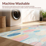 Ultra Soft Area Rug, Non Slip, Stain Resistant, Washable Area Rugs for Living Room, Bedroom, Whimsical Dot Shaggy Modern Spotted Design Area(Blue)