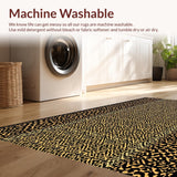 Ultra Soft Area Rug, Non Slip, Stain Resistant, Washable Area Rugs for Living Room, Bedroom, Trendy Textured Brown Print(Gold)