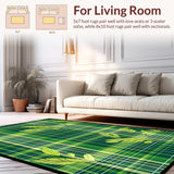Ultra Soft Area Rug, Non Slip, Stain Resistant, Washable Area Rugs for Living Room, Bedroom, Whimsical Buffalo Check Arrangement(Green)