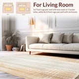 Ultra Soft Area Rug, Non Slip, Stain Resistant, Washable Area Rugs for Living Room, Bedroom, Accent Floor Cover Area Non Slip Boho Distress(Beige)
