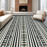 Ultra Soft Area Rug, Non Slip, Stain Resistant, Washable Area Rugs for Living Room, Bedroom, Wild Savanna Inspired Carpet With Sophisticated Contrast Line Arrangement(Black)