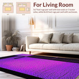 Ultra Soft Area Rug, Non Slip, Stain Resistant, Washable Area Rugs for Living Room, Bedroom, Chic Geometric Gaming Art(Purple)
