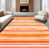 Ultra Soft Area Rug, Non Slip, Stain Resistant, Washable Area Rugs for Living Room, Bedroom, Sunset Stripe Design(Orange)