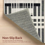 Ultra Soft Area Rug, Non Slip, Stain Resistant, Washable Area Rugs for Living Room, Bedroom, High Contrast Area Rug Graphic Striped Floor Decor(Gray)