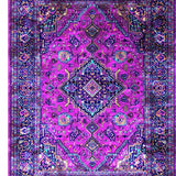 Ultra Soft Area Rug, Non Slip, Stain Resistant, Washable Area Rugs for Living Room, Bedroom, Vintage Floral Lattice Arrangement(Pink)