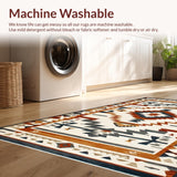 Ultra Soft Area Rug, Non Slip, Stain Resistant, Washable Area Rugs for Living Room, Bedroom, Elegant Southwest Tiled Motif(Beige)