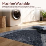 Ultra Soft Area Rug, Non Slip, Stain Resistant, Washable Area Rugs for Living Room, Bedroom, Modern Bow Carpet:  Stylish Black Stitch Design(Gray)