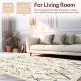 Ultra Soft Area Rug, Non Slip, Stain Resistant, Washable Area Rugs for Living Room, Bedroom, Beige Sector Area Boho Inspired Corner(Beige)