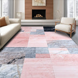 Ultra Soft Area Rug, Non Slip, Stain Resistant, Washable Area Rugs for Living Room, Bedroom, Sleek Light Luxury Geometric Texture(Pink)