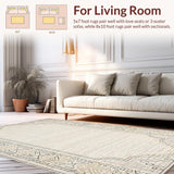 Ultra Soft Area Rug, Non Slip, Stain Resistant, Washable Area Rugs for Living Room, Bedroom, Elegant Geometric Shag Texture(Beige)