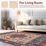 Ultra Soft Area Rug, Non Slip, Stain Resistant, Washable Area Rugs for Living Room, Bedroom, Natural Beige Jute Vintage Braided Style(Red)