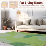 Ultra Soft Area Rug, Non Slip, Stain Resistant, Washable Area Rugs for Living Room, Bedroom, Soft Washable Dining Room Carpet with Non-Slip Backing(Green)