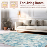 Ultra Soft Area Rug, Non Slip, Stain Resistant, Washable Area Rugs for Living Room, Bedroom, Coquette Bowknot Rug:  Elegant Blue Decorative Carpet(Blue)