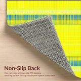 Ultra Soft Area Rug, Non Slip, Stain Resistant, Washable Area Rugs for Living Room, Bedroom, Radiant Decorative Wave Composition(Yellow)