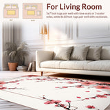 Ultra Soft Area Rug, Non Slip, Stain Resistant, Washable Area Rugs for Living Room, Bedroom, Transitional Abstract Floral Statement(Pink)