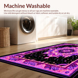 Ultra Soft Area Rug, Non Slip, Stain Resistant, Washable Area Rugs for Living Room, Bedroom, Striking Colorful Optical Illusion(Purple)