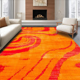 Ultra Soft Area Rug, Non Slip, Stain Resistant, Washable Area Rugs for Living Room, Bedroom, Chic Fuzzy Rustic Vibe Accents(Orange)