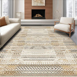 Ultra Soft Area Rug, Non Slip, Stain Resistant, Washable Area Rugs for Living Room, Bedroom, Trendy Boho Inspired Diamond Layout(Beige)