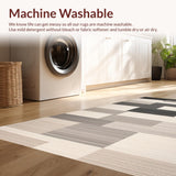 Ultra Soft Area Rug, Non Slip, Stain Resistant, Washable Area Rugs for Living Room, Bedroom, Sleek Contemporary Multi-Hued Pattern(Beige)