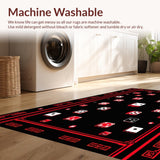 Ultra Soft Area Rug, Non Slip, Stain Resistant, Washable Area Rugs for Living Room, Bedroom, Bold Contemporary Dice Composition(Red)